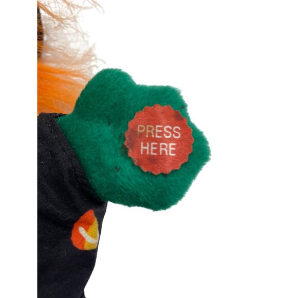 Animated Halloween Witch Plush With Her Hat Broomstick & Candy Corn Outfit Works - Picture 12 of 15